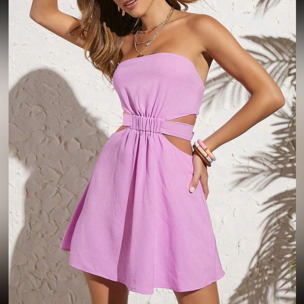 Elegant Strapless Pink Dress